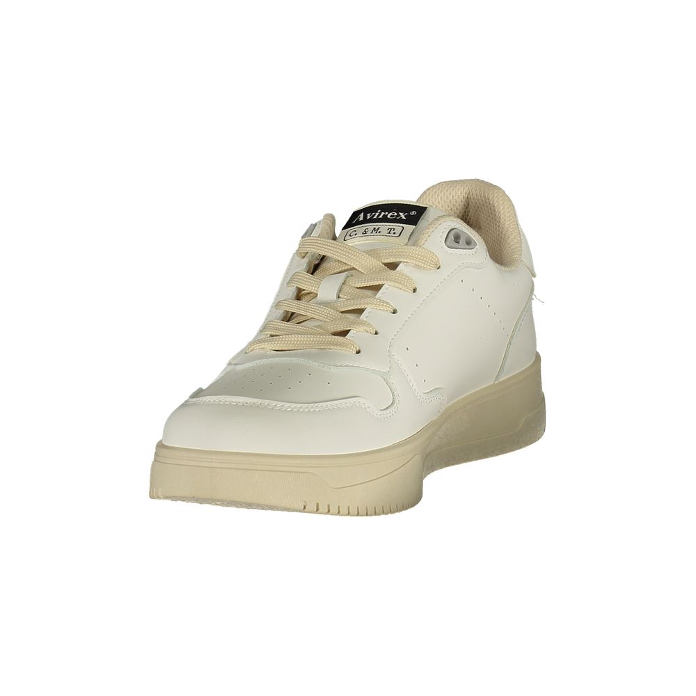 White Polyurethane Men Sneaker