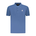 Blue Cotton Men Polo Shirt