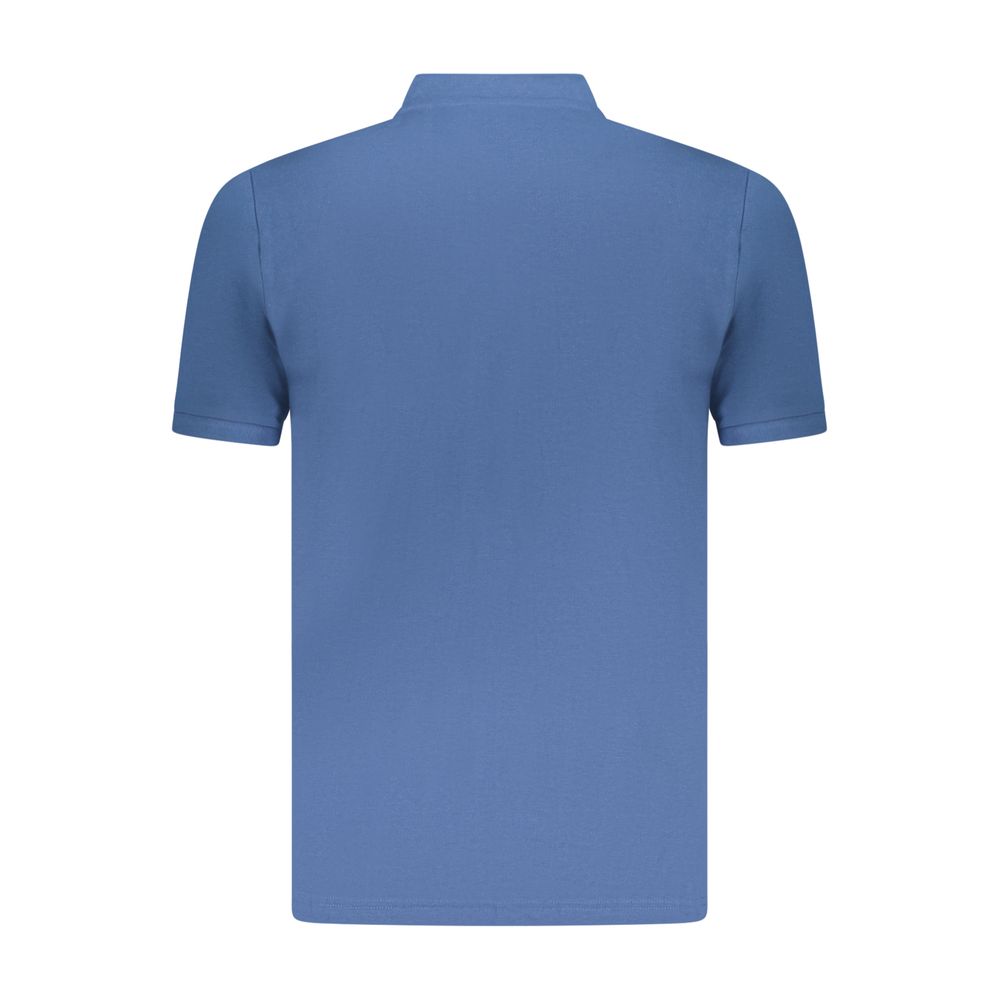 Blue Cotton Men Polo Shirt