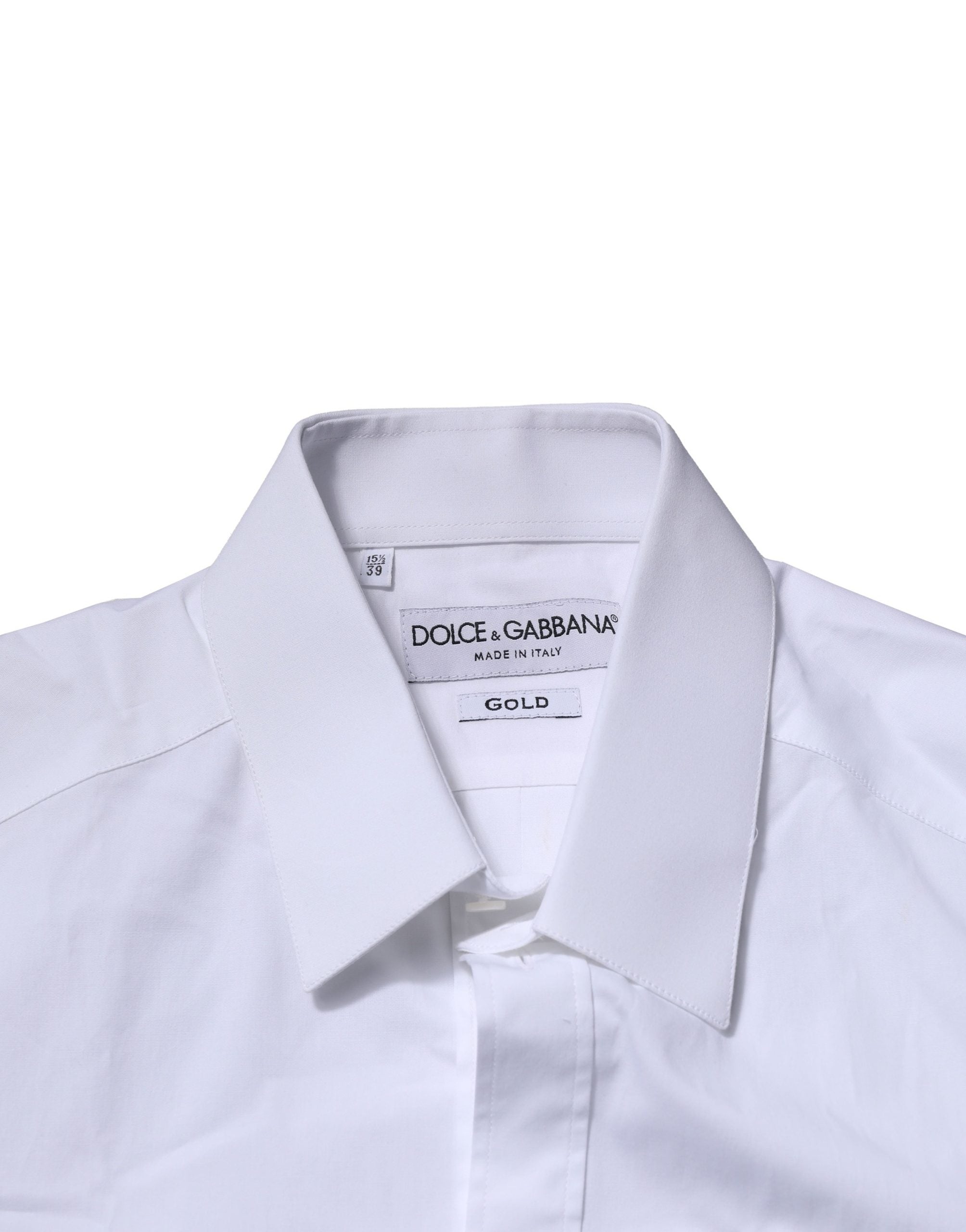 White Cotton GOLD Long Sleeves Formal Shirt