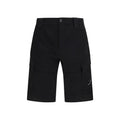 Black Cotton Bermuda Shorts