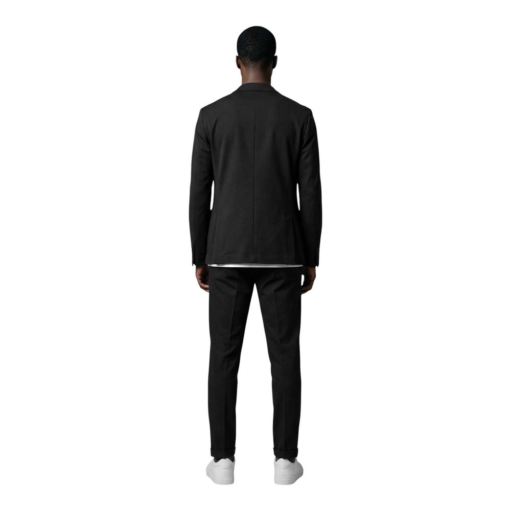 Black Cotton Two-Piece Suit