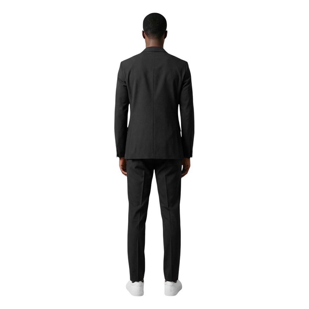 Black Polyester Three-Piece Suit