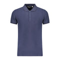 Blue Cotton Men Polo Shirt