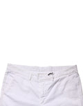 White Mid Waist Cotton Stretch Casual Men Trouser Pants