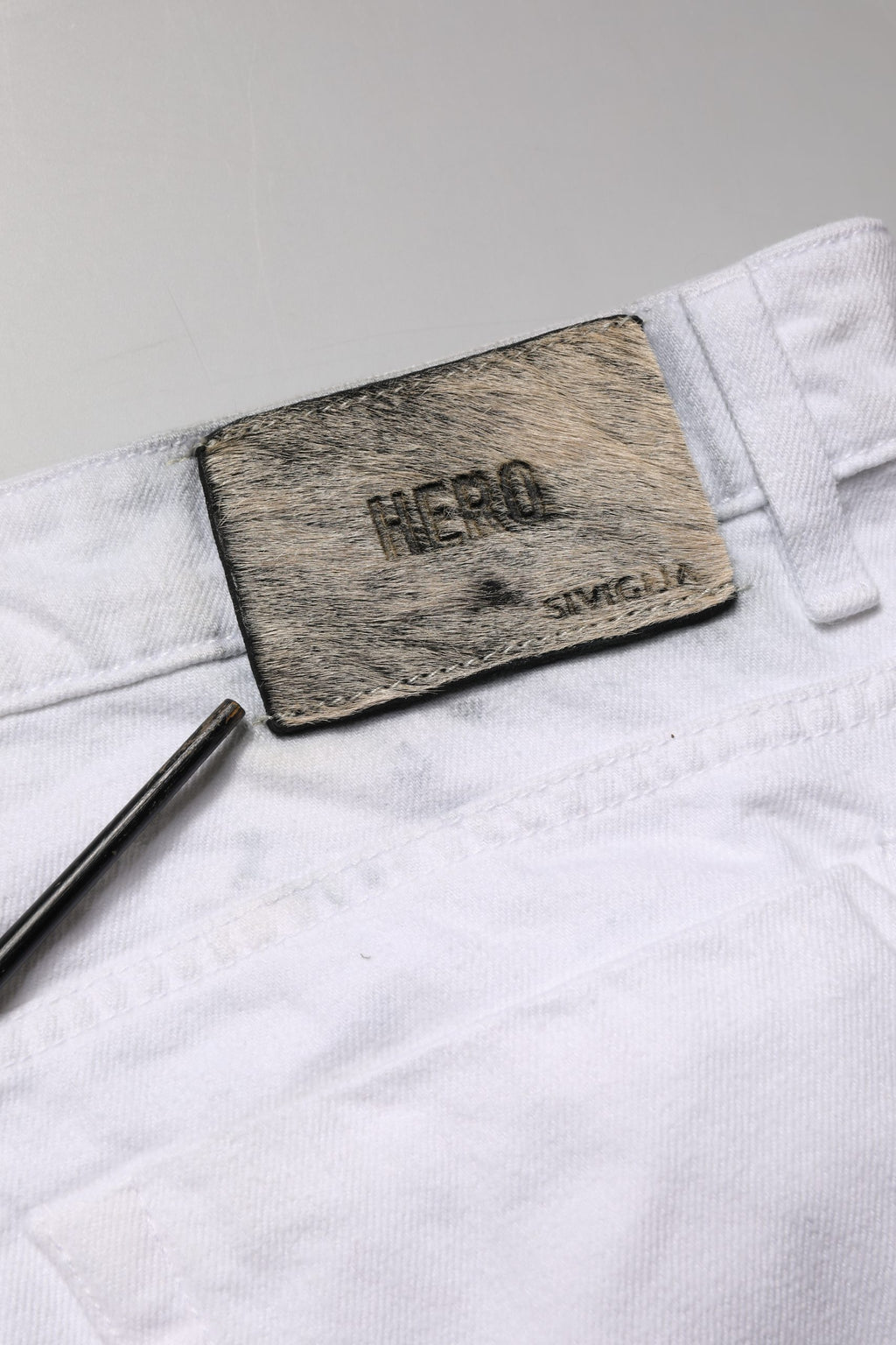 White Mid Waist Cotton Skinny Denim Men Trouser Jeans
