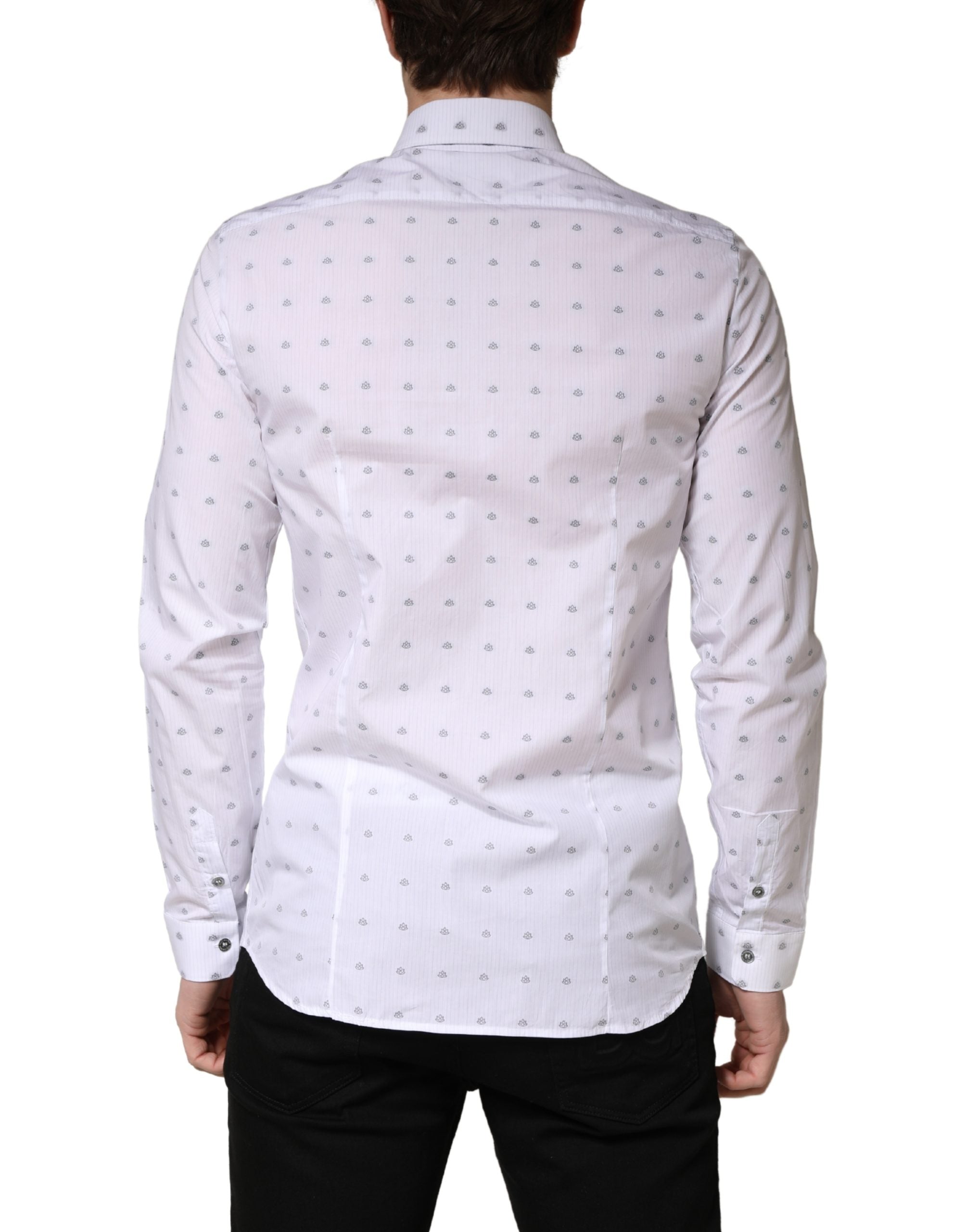 White Cotton Slim Fit Collared Men Dress Shirt