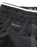 Black Nylon Elastic Waist Swim Shorts Swimwear