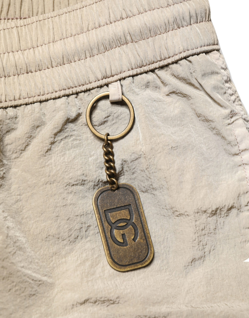 Brown Nylon Drawstring Swim Shorts Swimwear