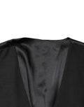 Black Wool Single Breasted Men Waistcoat Vest