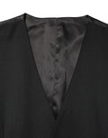Black Wool Single Breasted Men Waistcoat Vest
