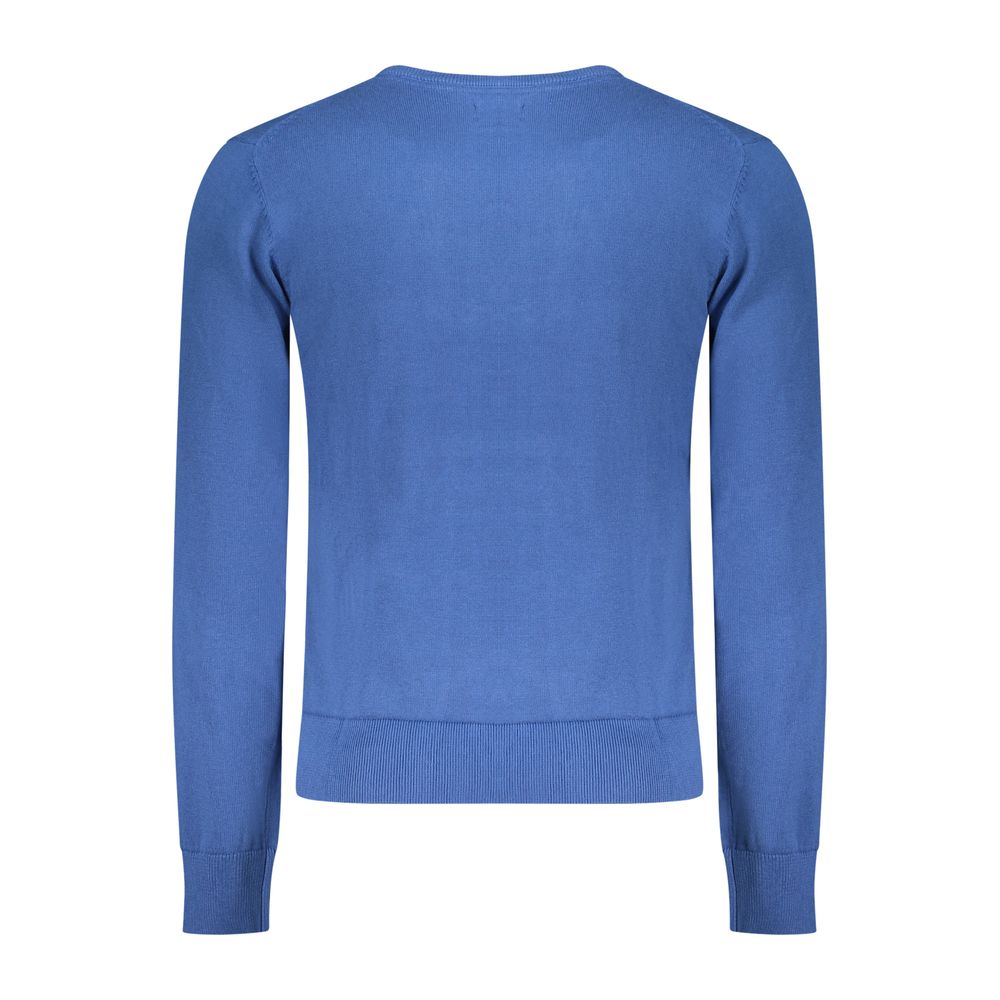 Blue Cotton Men Sweater