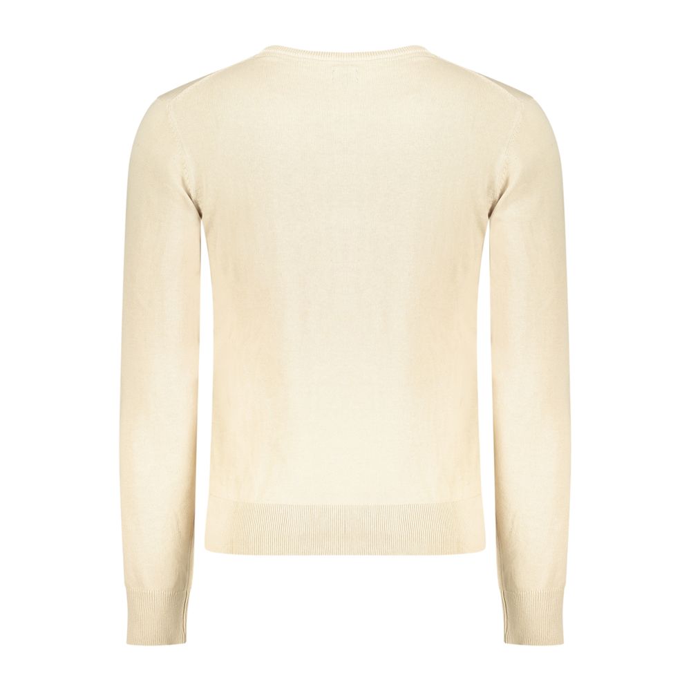 Beige Cotton Men Sweater