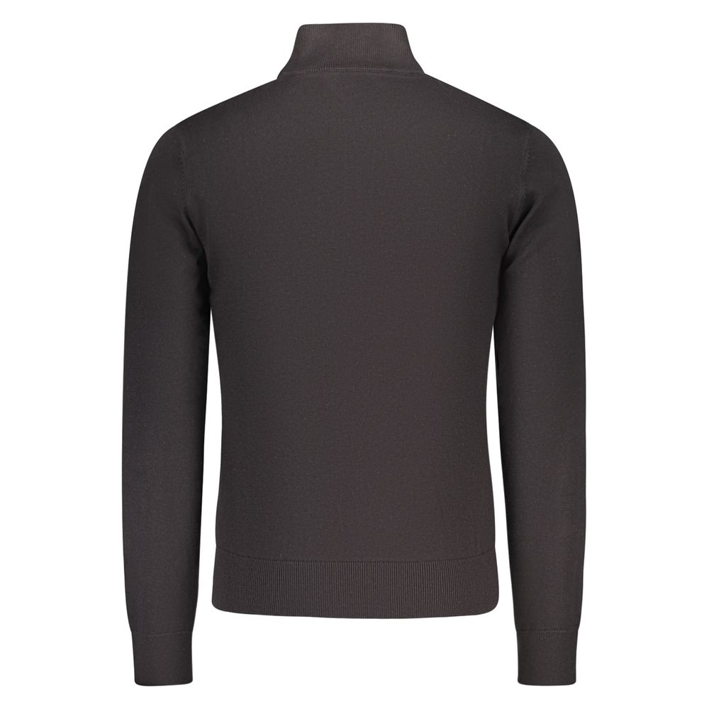 Black Cotton Men Sweater