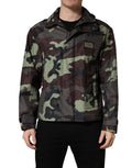 Multicolor Camouflage Hooded Bomber Jacket