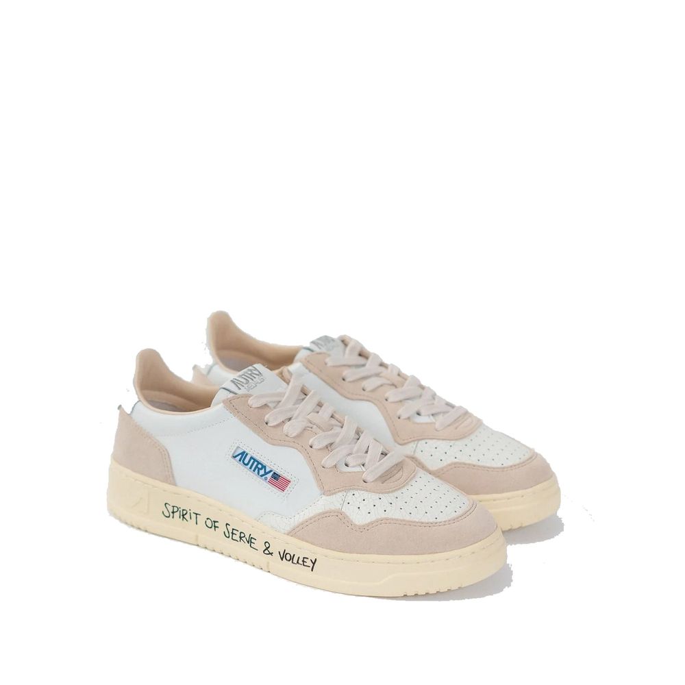 White Goatskin Athletic Sneakers