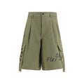 Bicolor Cotton Bermuda Shorts