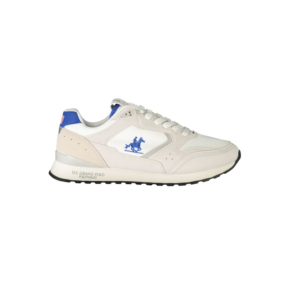 White Polyester Men's Sneaker