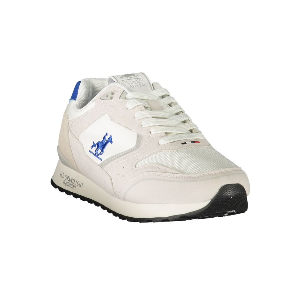 White Polyester Men's Sneaker