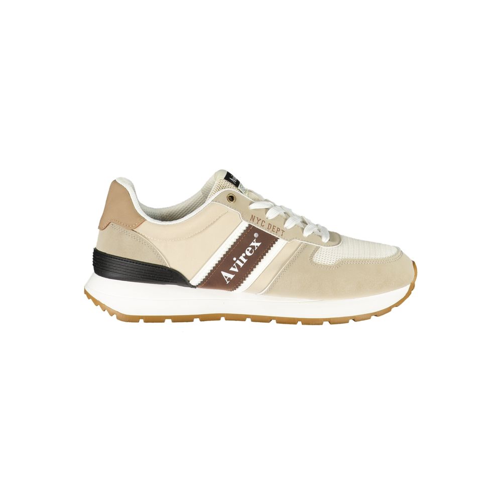 Beige Polyurethane Mens Sneaker