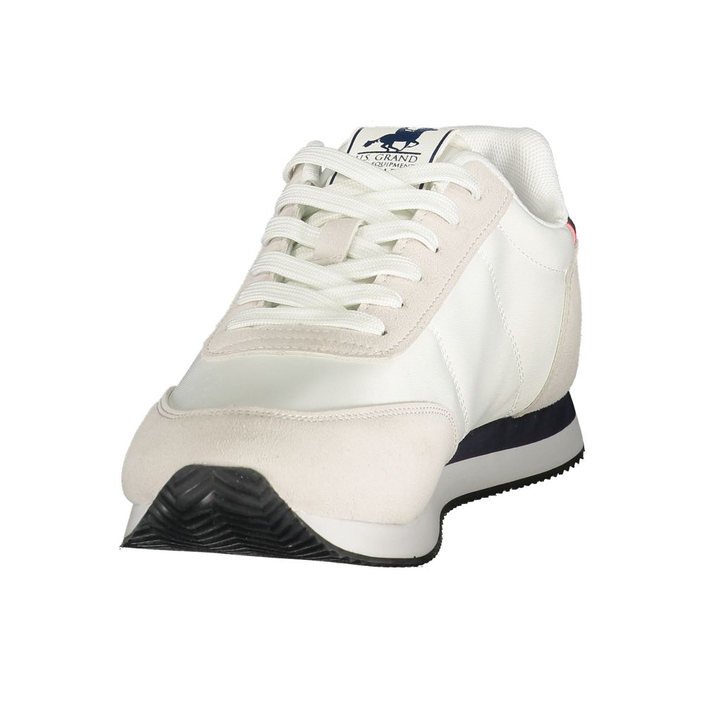 White Polyester Men's Sneaker