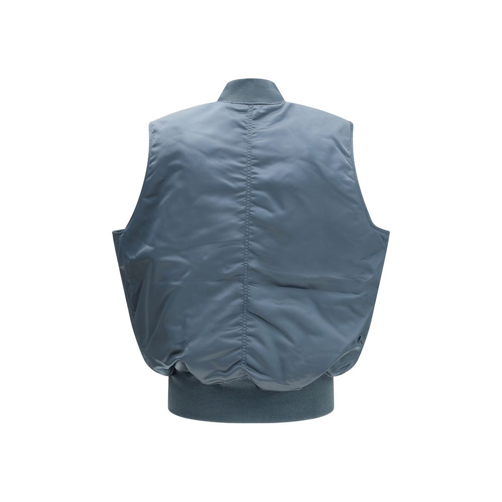 Blue Nylon Sleeveless Jacket