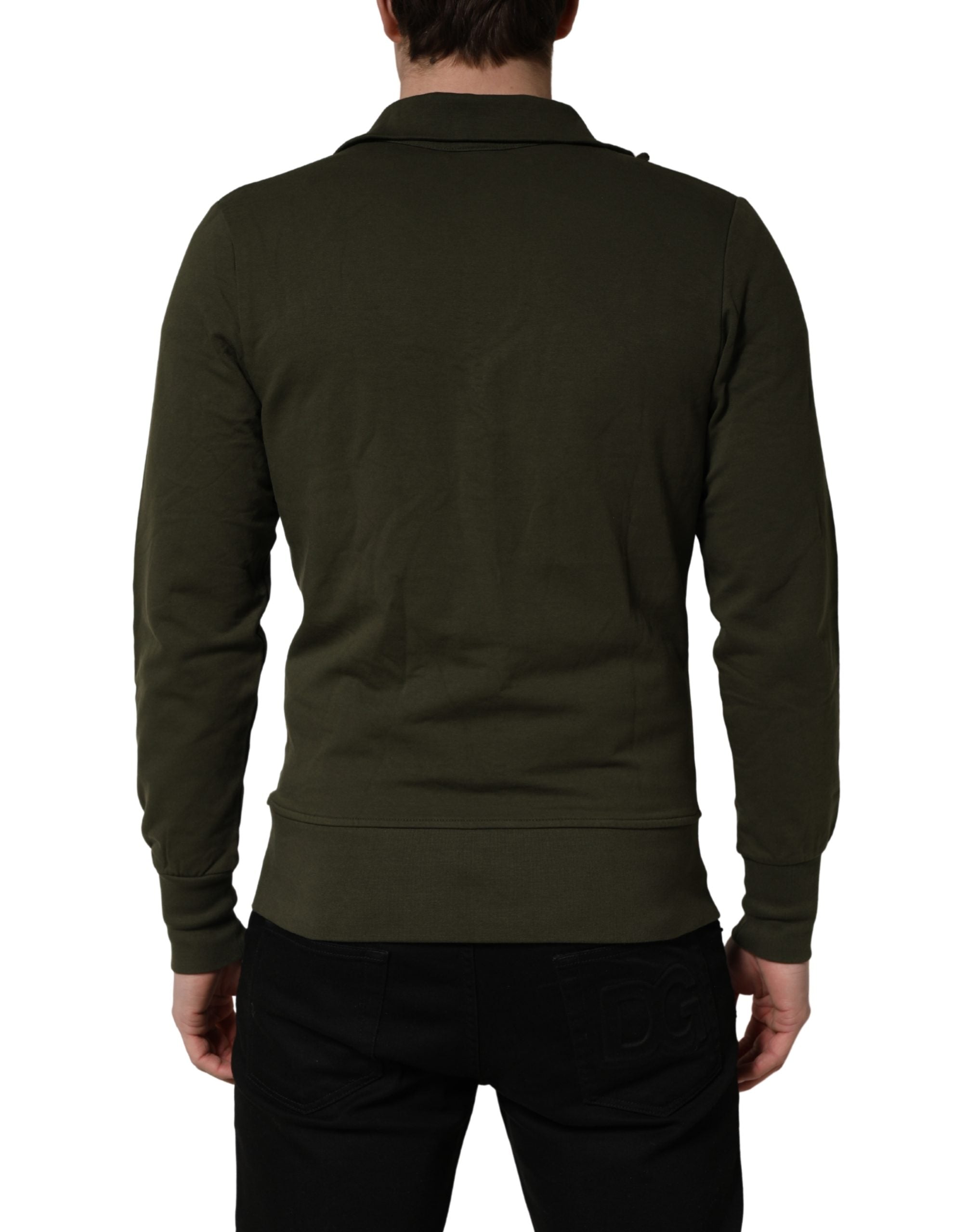 MilitaryGreen HalfZip Sweatshirt Sweater