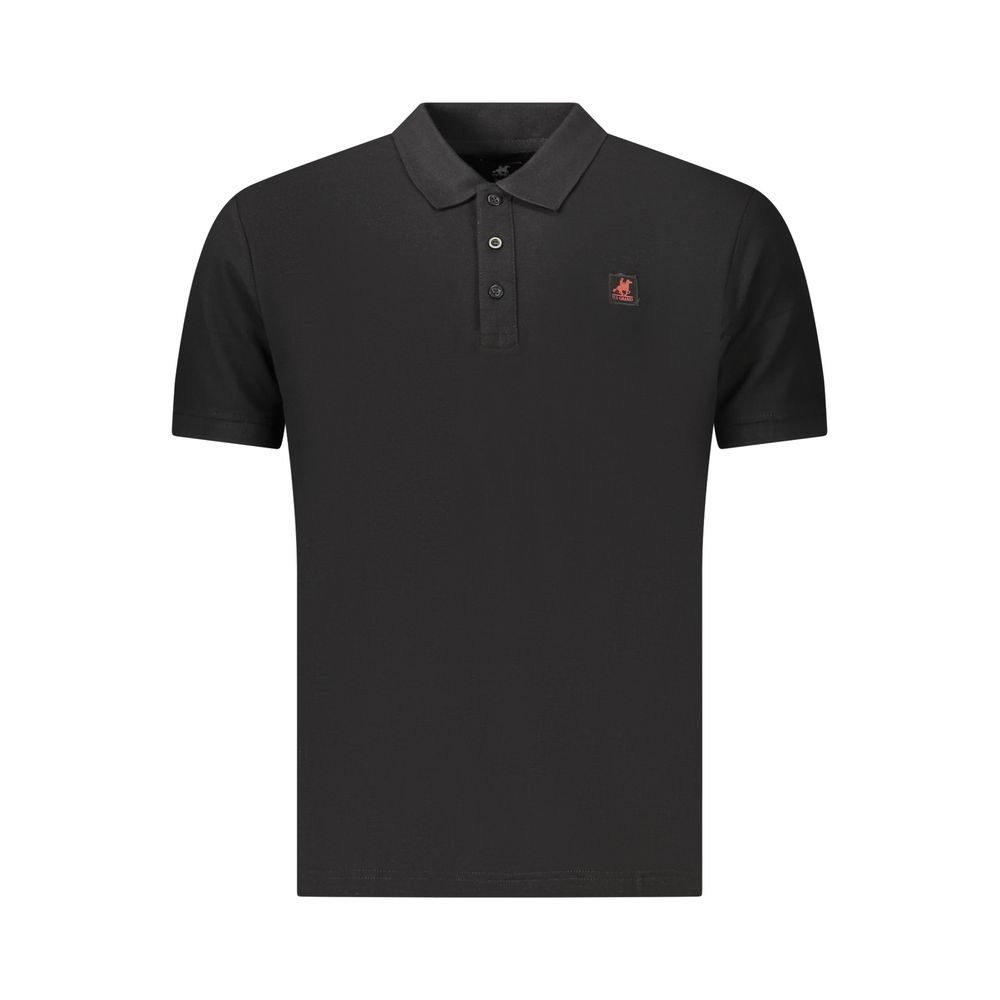 Black Cotton Men's Polo Shirt