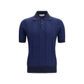 Blue Cotton Polo Shirt