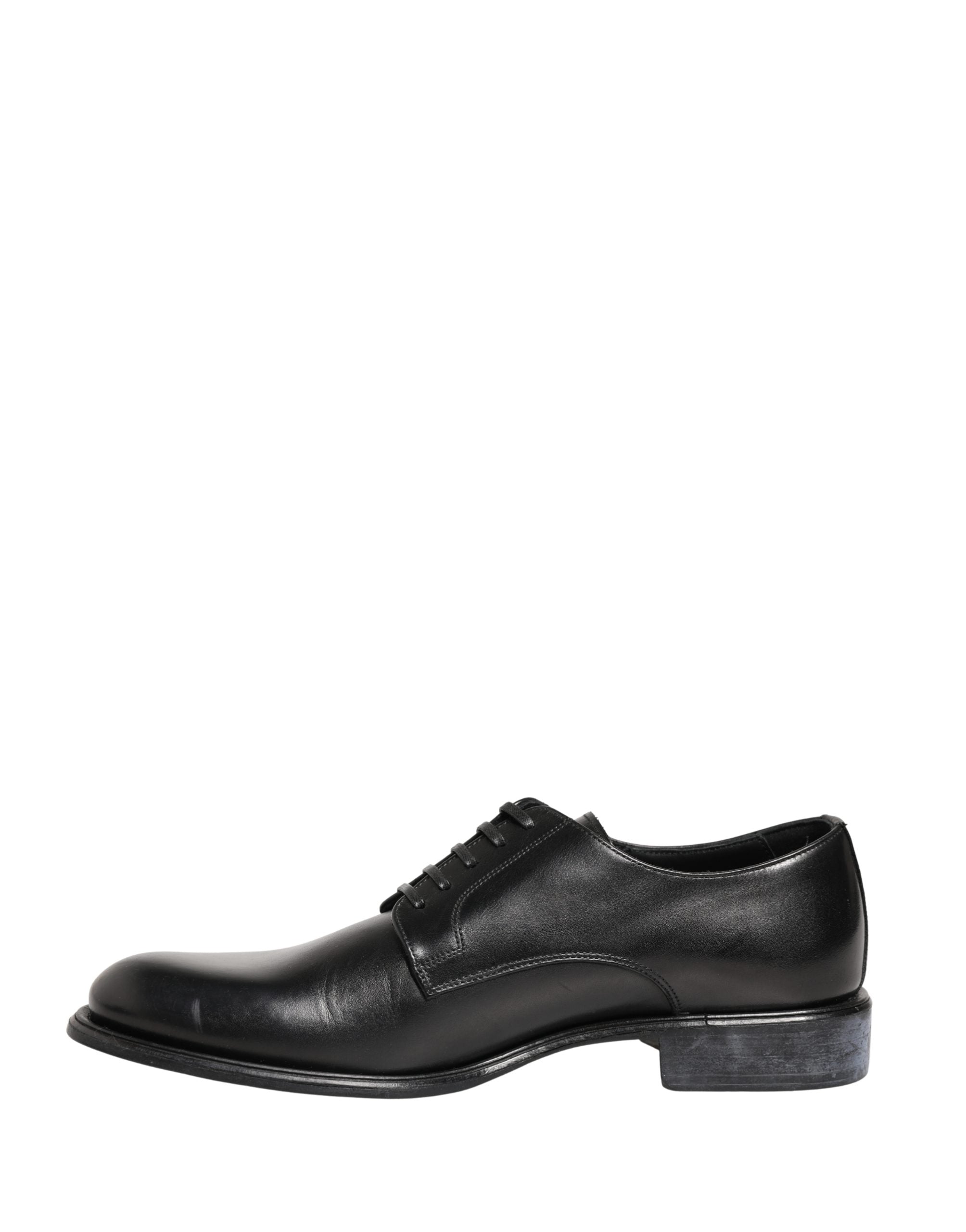 Black Calfskin Leather Derby Men Dress Shoes