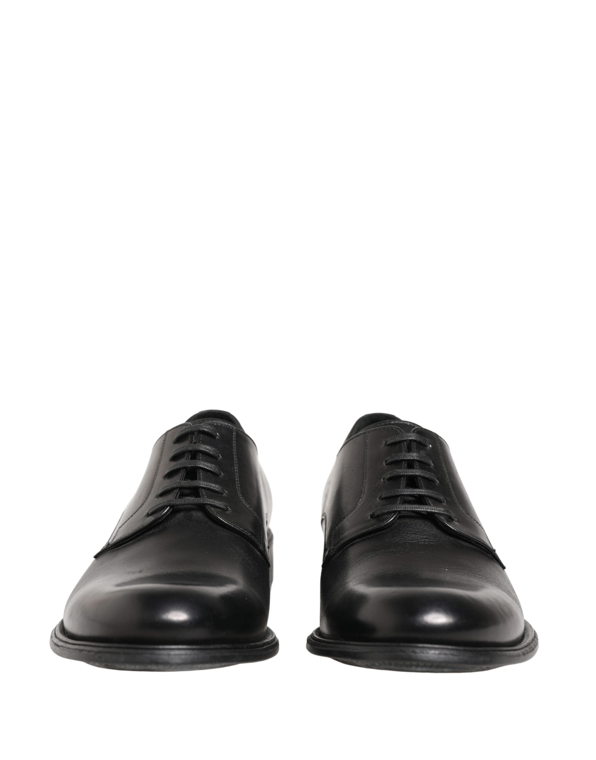Black Calfskin Leather Derby Men Dress Shoes