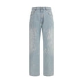 Blue Cotton Straight-Leg Jeans