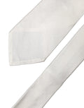 White Solid Silk Blend Adjustable Men Tied Necktie Tie