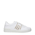White Leather Low Top Sneakers