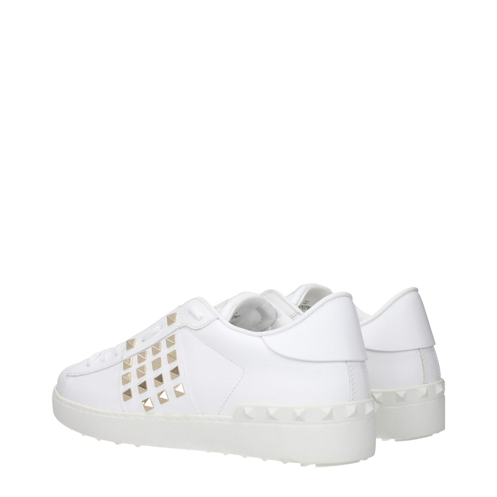White Leather Low Top Sneakers