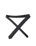 Black Solid 100% Silk Adjustable Men Tied Necktie Tie