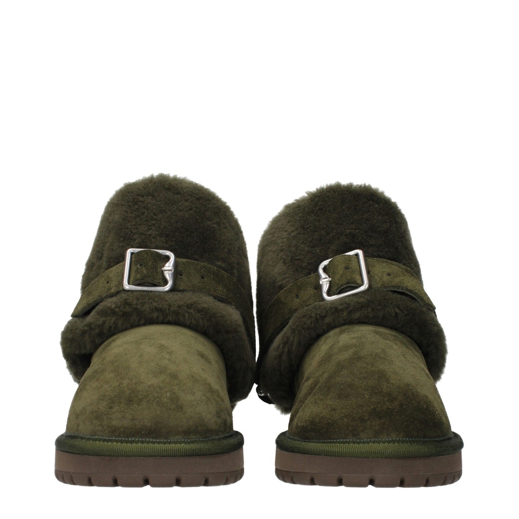 Green Leather Ankle Boots