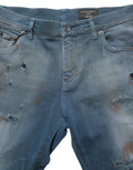 Blue Distressed Mid Waist Skinny Denim Jeans