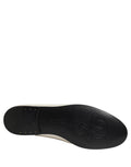 White Satin Logo Slip On Flats Loafers Shoes