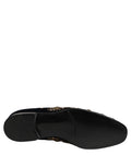 Black Velvet Embellished Dress Loafers Shoes