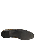 Gold Striped Sequin Embellished Loafer Shoes