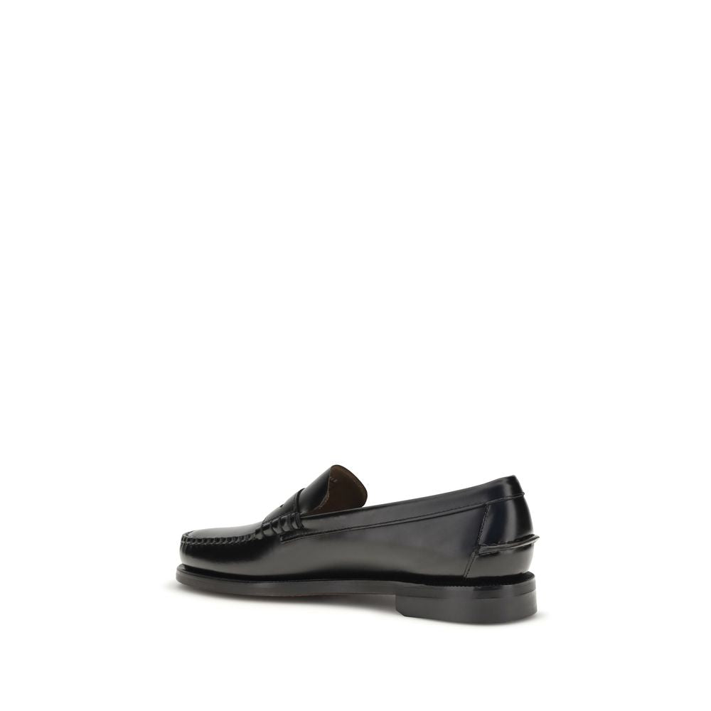 Black Calf Leather Bos Taurus Slip-On Loafers