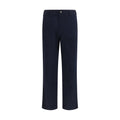 Blue Cotton Casual Pants