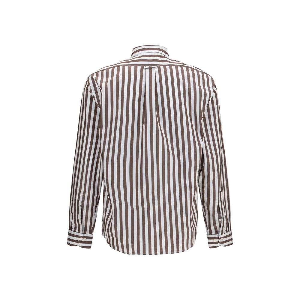 Brown Cotton Pattern Shirt