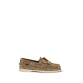 Beige Calf Leather Bos Taurus Slip-On Loafers