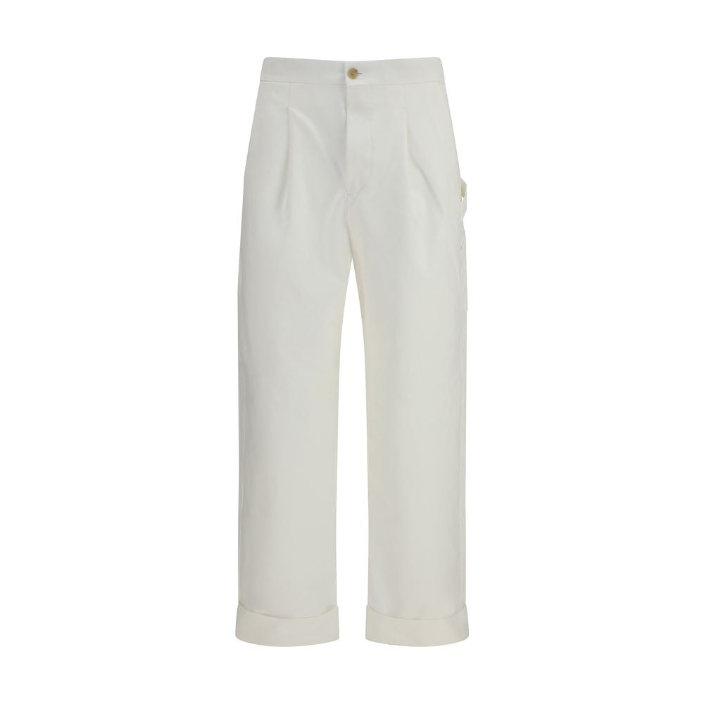 White Cotton Casual Pants