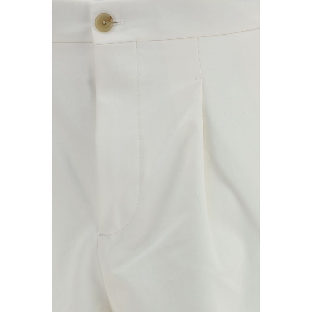 White Cotton Casual Pants