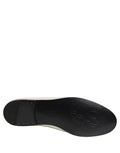 White Satin Logo Slip On Flats Loafers Shoes