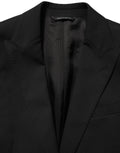 Black Polyester Single Breasted Blazer Jacket