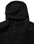 Black Nylon Men Hooded Windbreaker Jacket